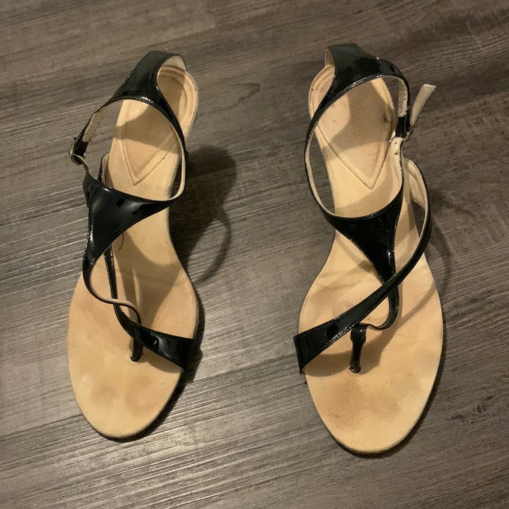 Leather strap heels